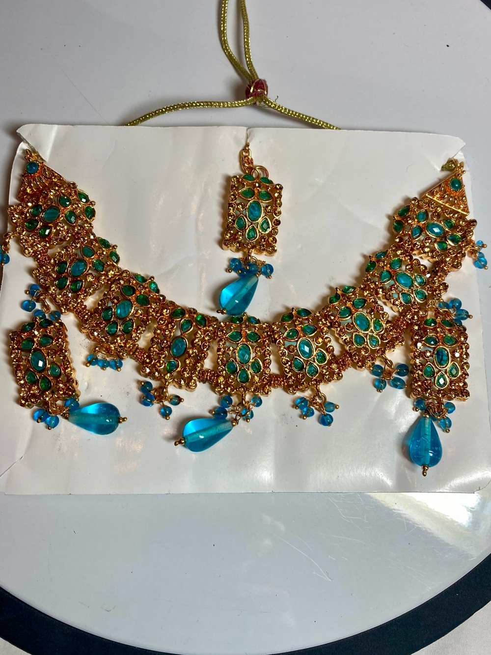 Traditional Indian Jewelry set. Length adjustable. - Picture 2 of 9